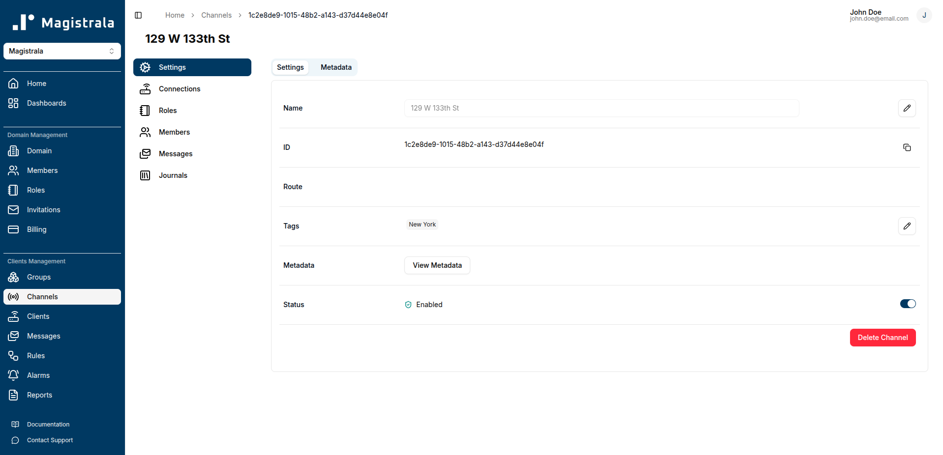 Channel Settings