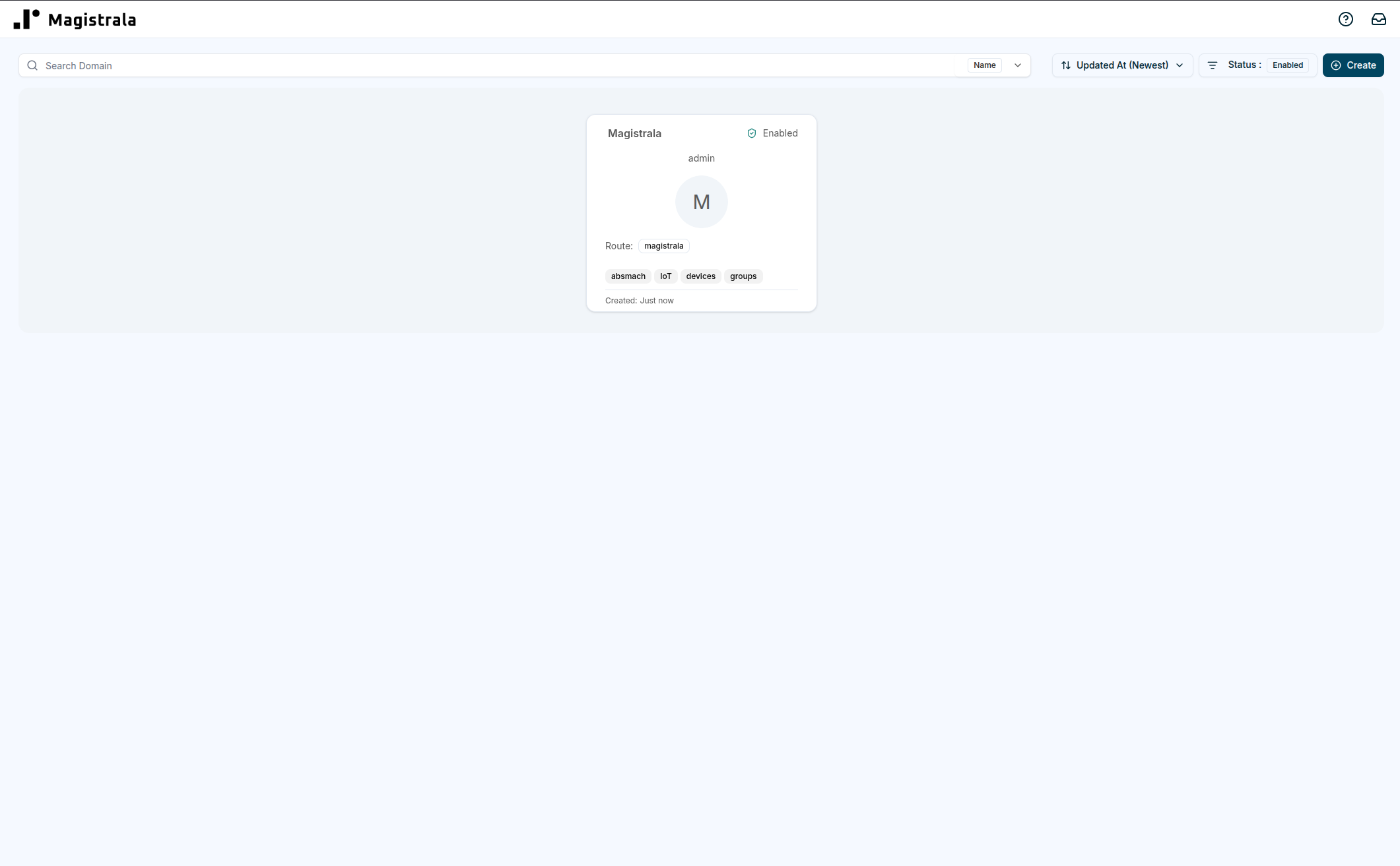 Domains Page