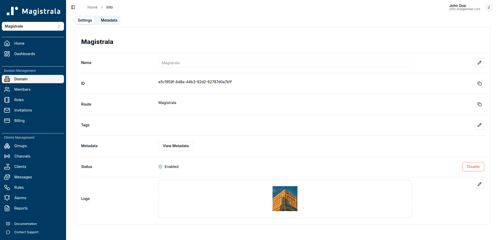 Domain Settings