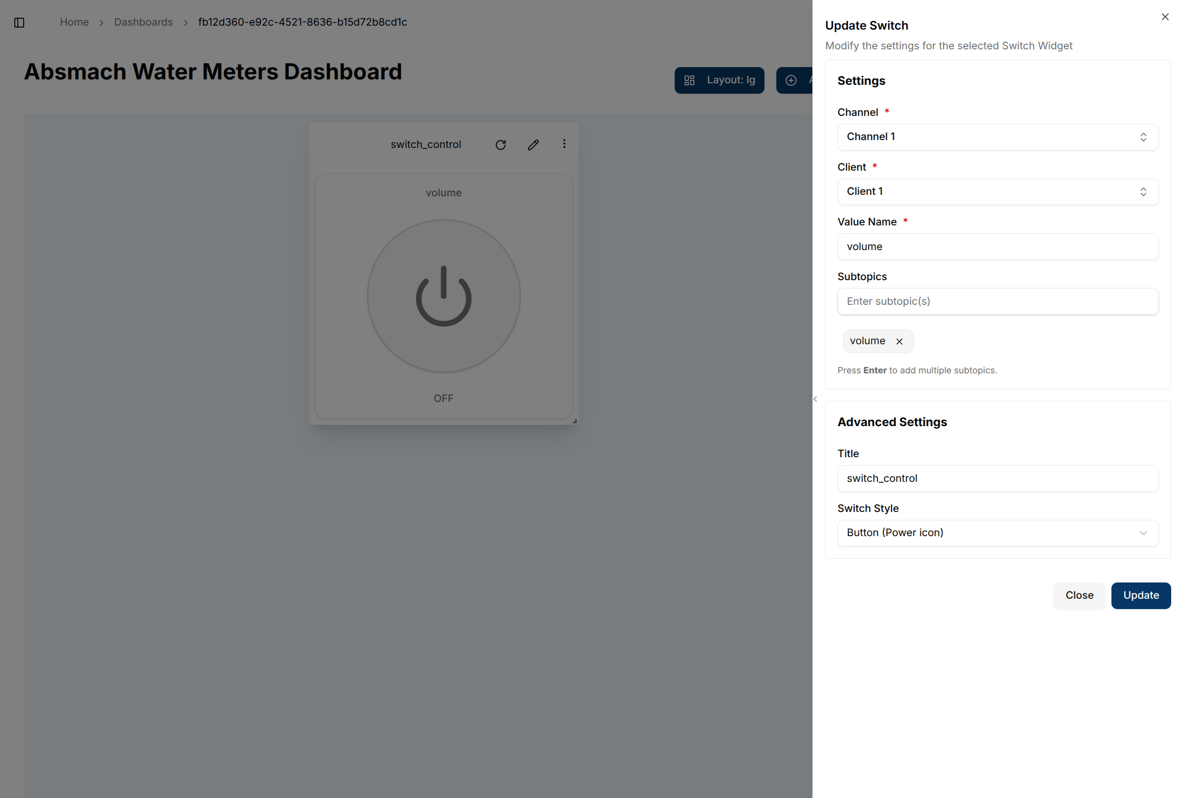 Edit Switch Dialog