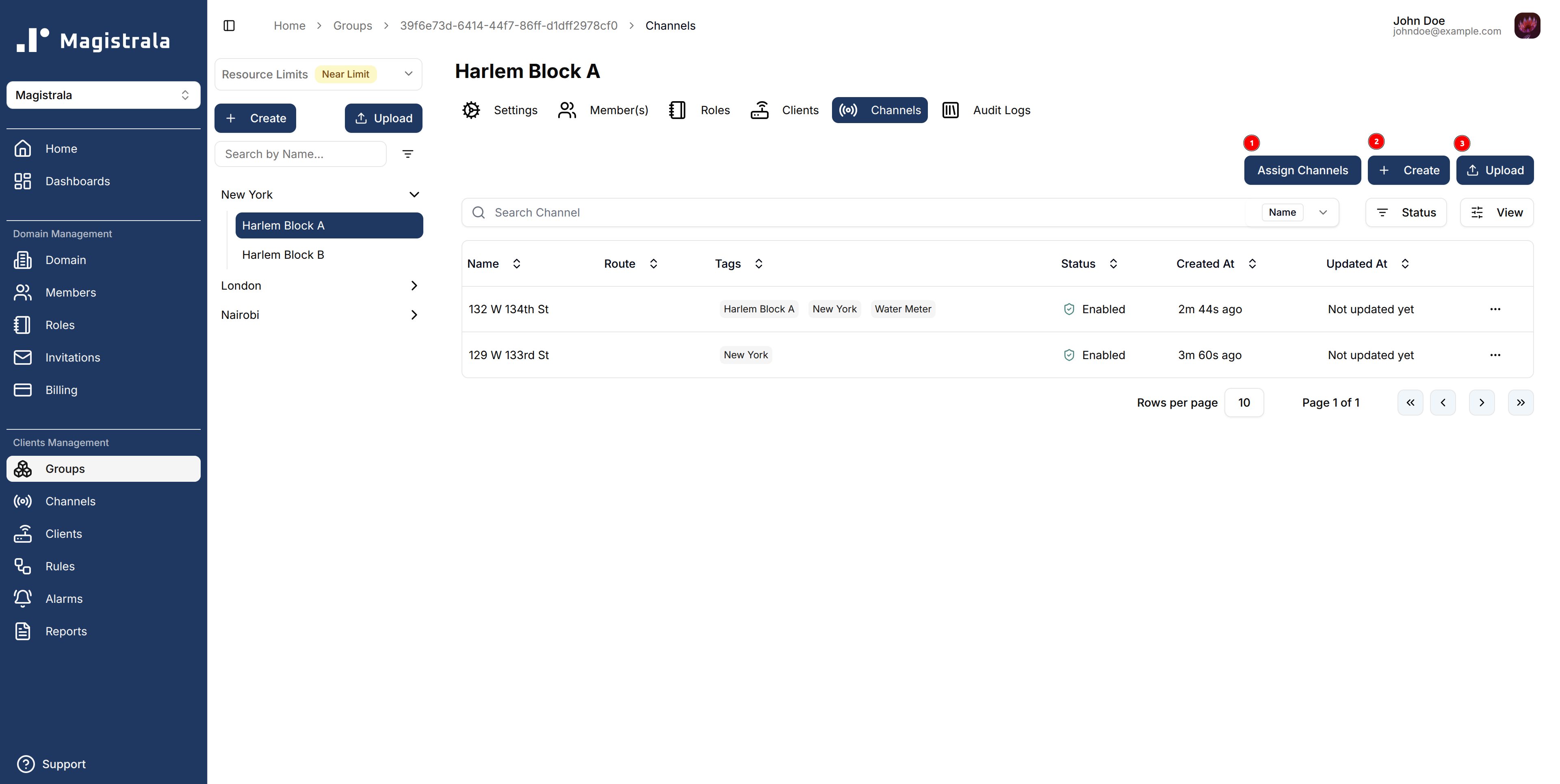 Group channels