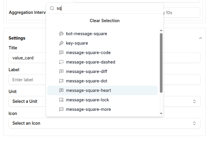 Icons select
