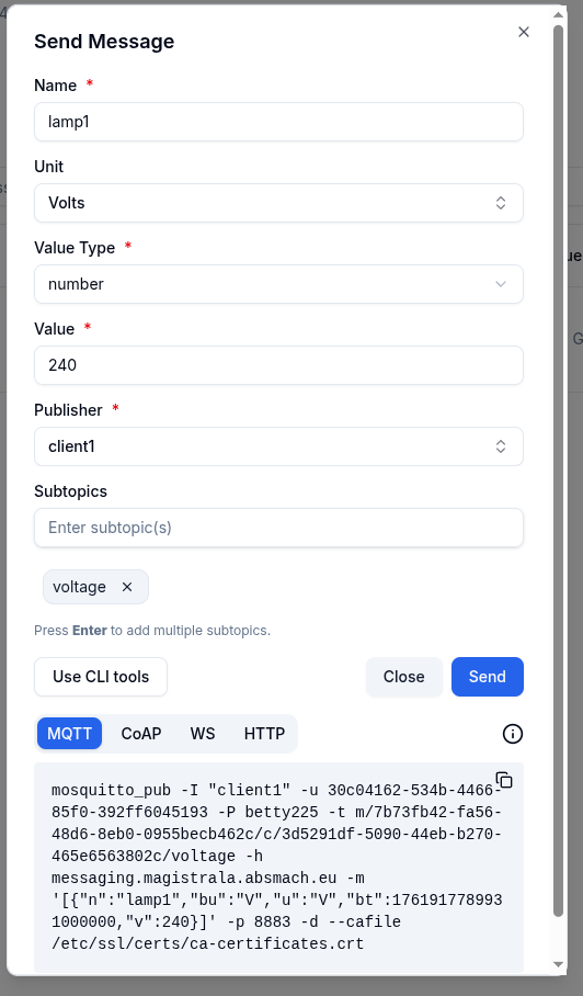 MQTT CLI command