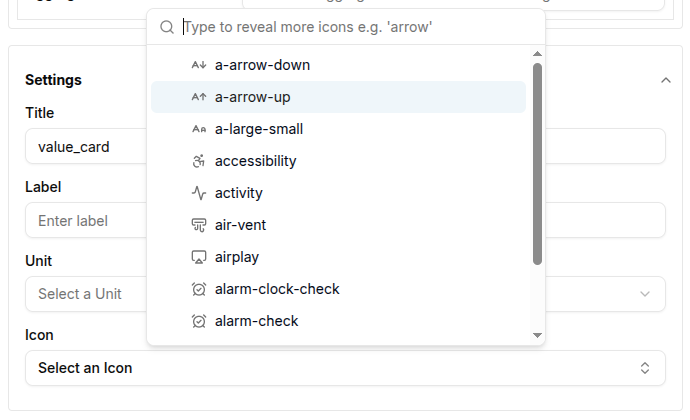 Icon Selection