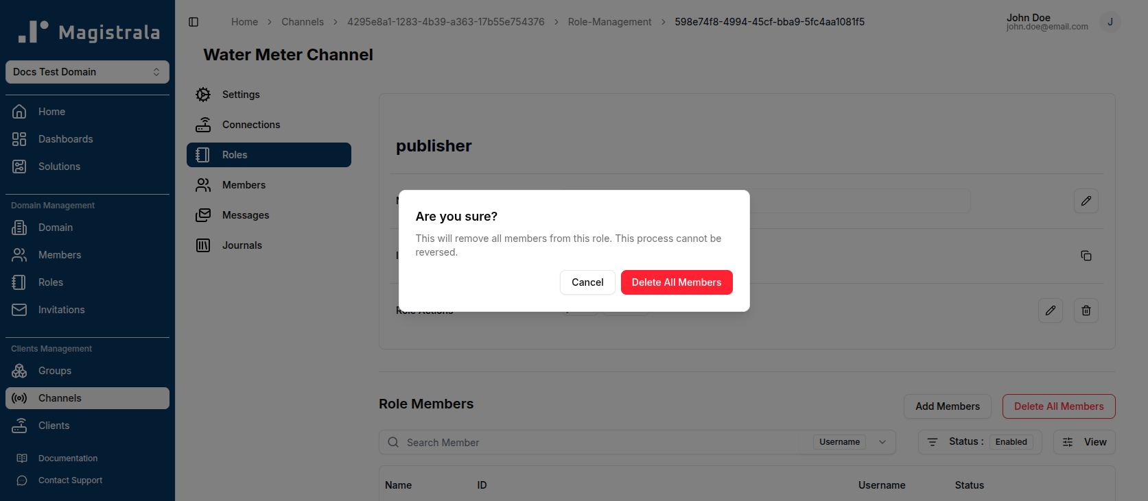 Delete role members