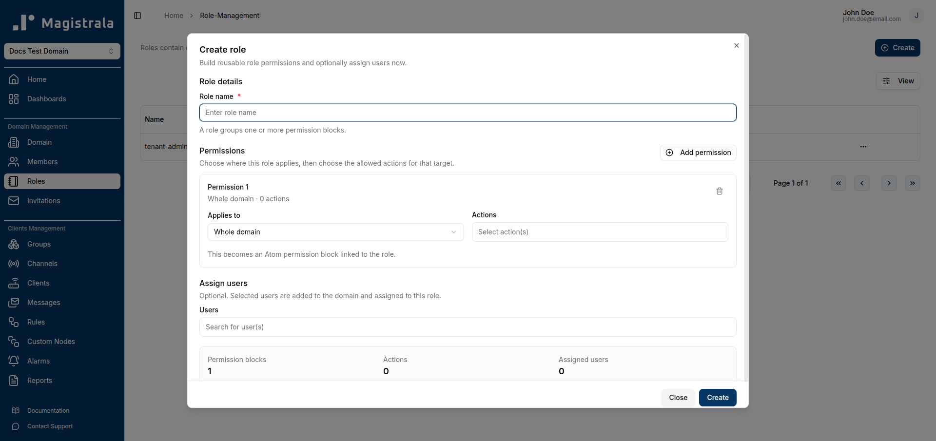 Create Domain Role