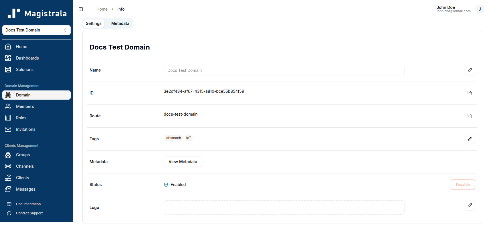 Domain Metadata