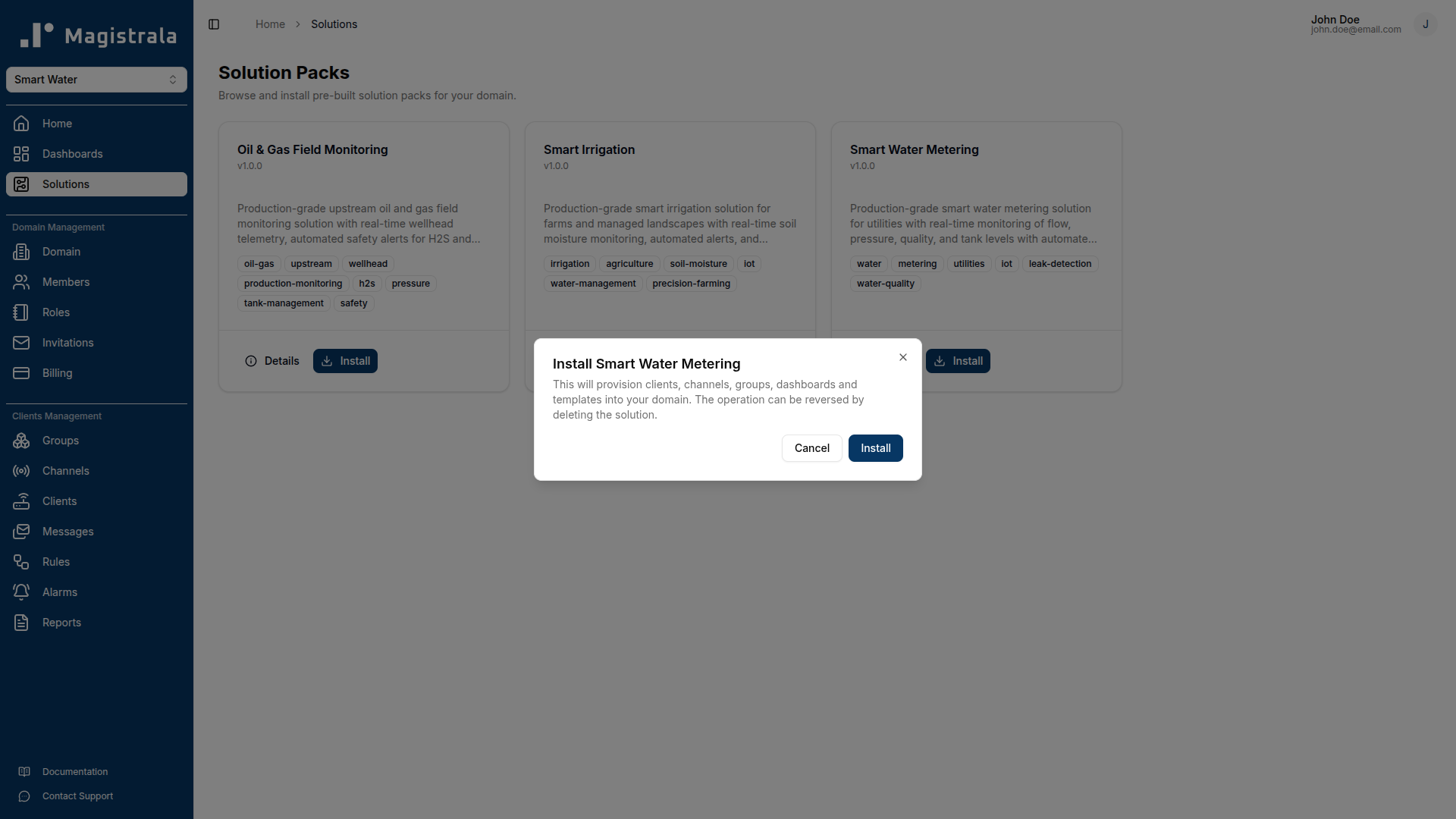 Installation confirmation dialog