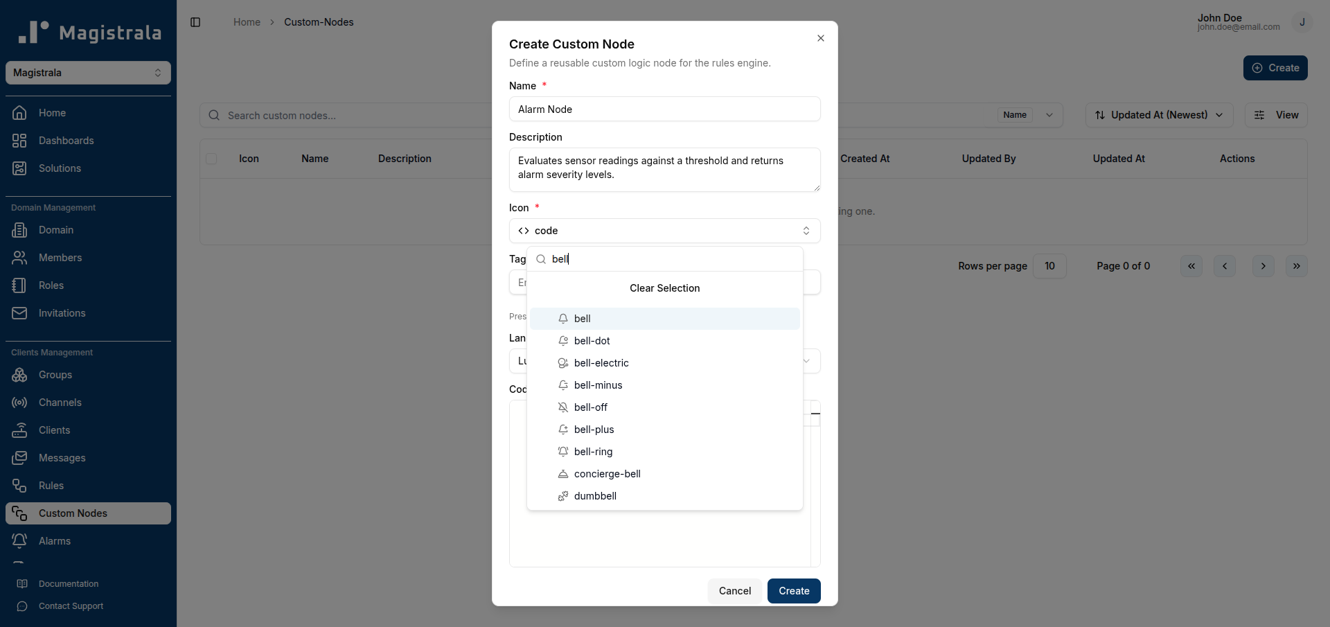 Icon picker search