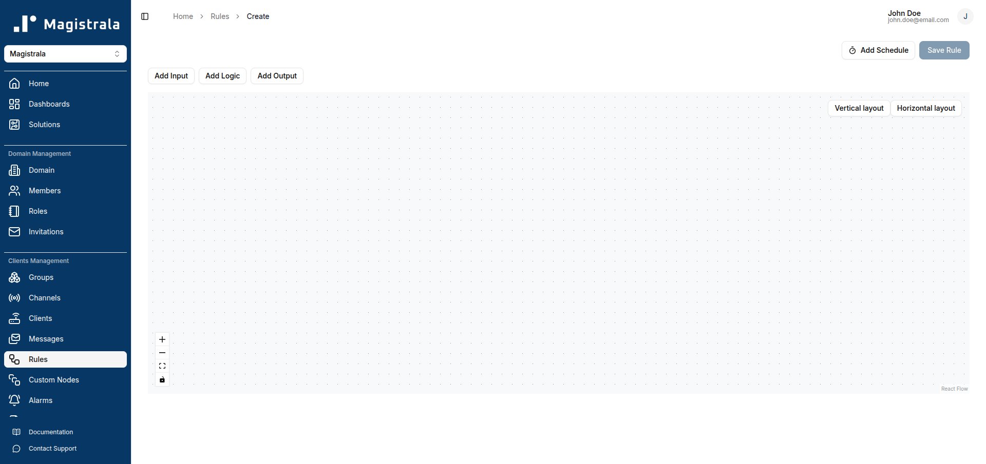 Rule create page