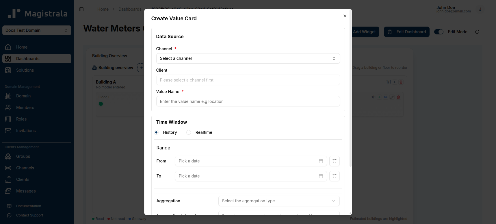 Value Card Configuration