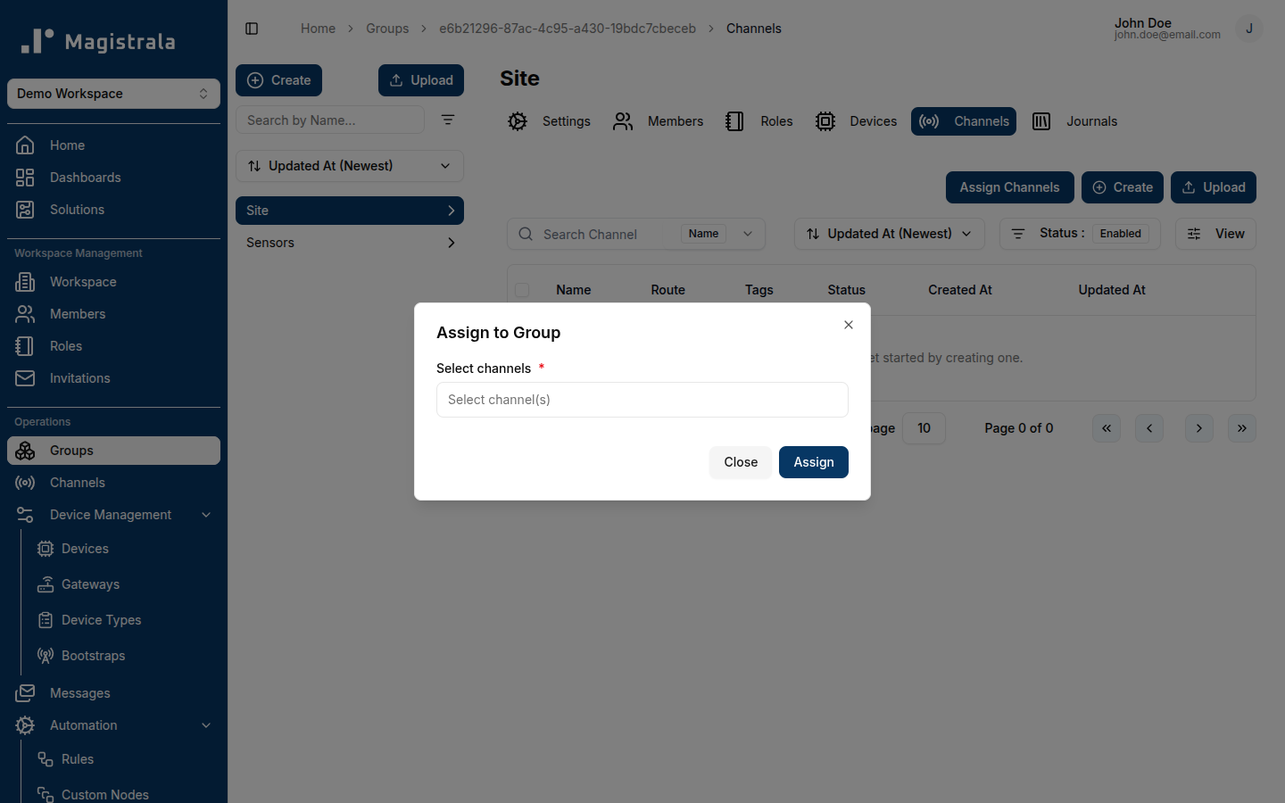 Assign Group channels