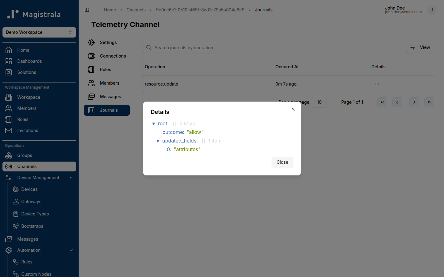 View Channel Audit Log Actions