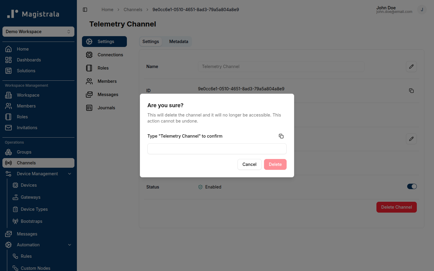 Delete Channel
