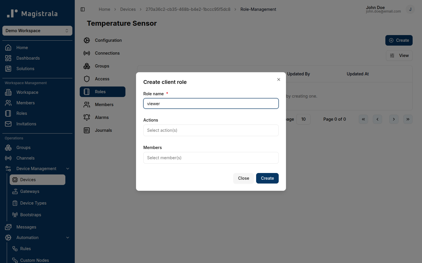 Device role information