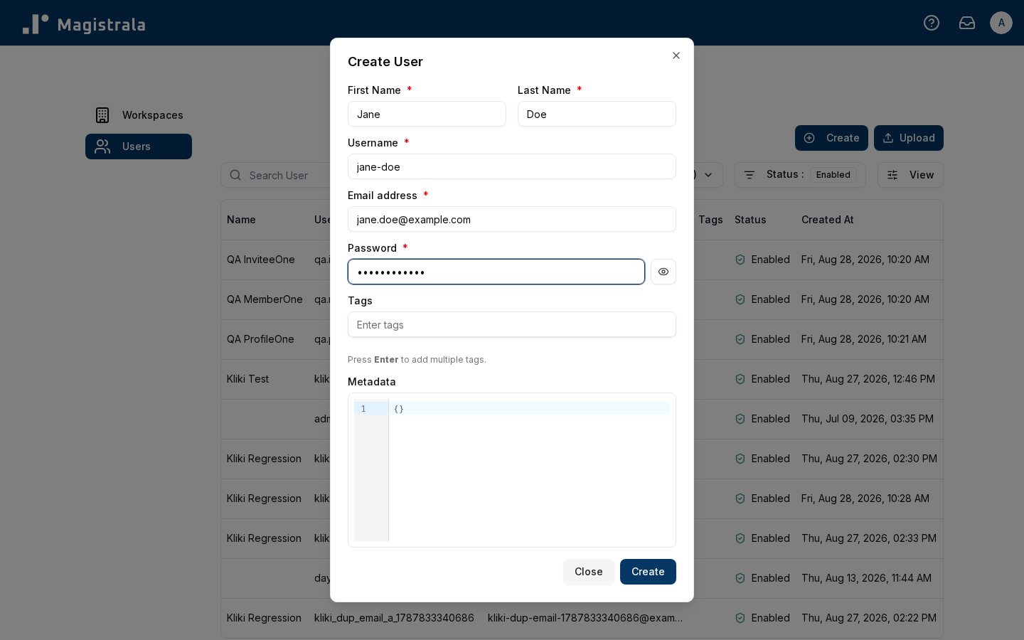 Create User