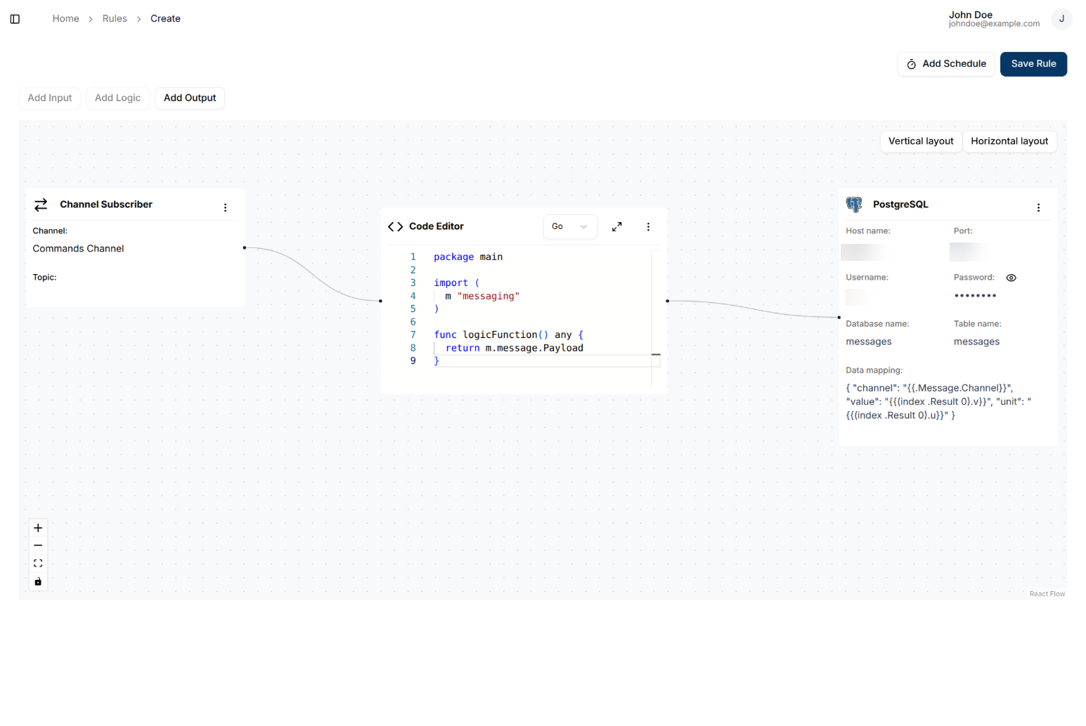 PostgreSQL node
